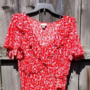 a new day Red and White Floral Dress